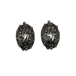 Botticelli silver earrings clip on vintage 22 grams medieval gothic renaissance
